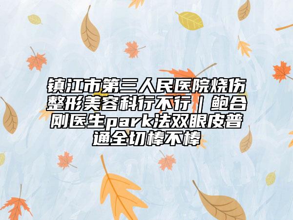 鎮(zhèn)江市第三人民醫(yī)院燒傷整形美容科行不行｜鮑合剛醫(yī)生park法雙眼皮普通全切棒不棒