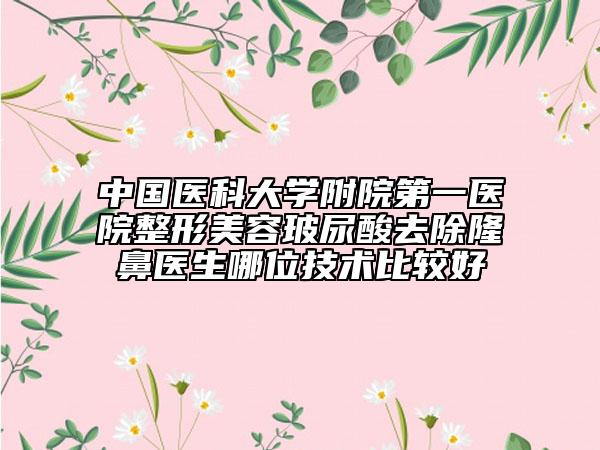 中國醫(yī)科大學(xué)附院第一醫(yī)院整形美容玻尿酸去除隆鼻醫(yī)生哪位技術(shù)比較好