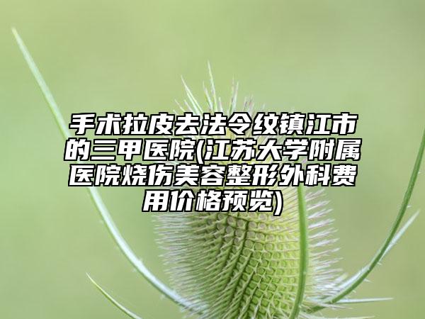 手術(shù)拉皮去法令紋鎮(zhèn)江市的三甲醫(yī)院(江蘇大學(xué)附屬醫(yī)院燒傷美容整形外科費(fèi)用價(jià)格預(yù)覽)