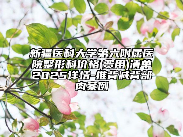 新疆醫(yī)科大學(xué)第六附屬醫(yī)院整形科價格(費用)清單2025詳情-推背減背部肉案例