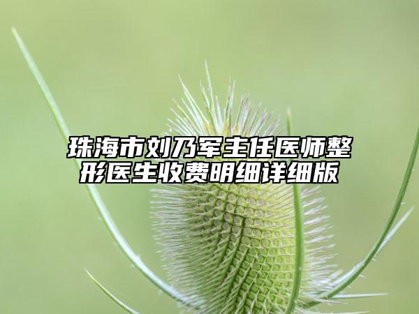 珠海市劉乃軍主任醫(yī)師整形醫(yī)生收費明細(xì)詳細(xì)版