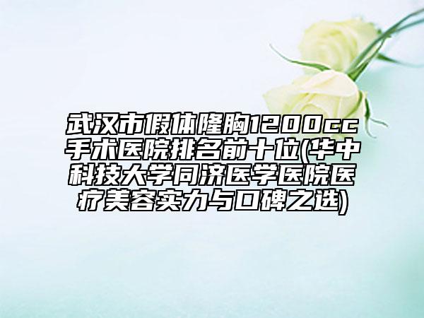 武漢市假體隆胸1200cc手術(shù)醫(yī)院排名前十位(華中科技大學(xué)同濟(jì)醫(yī)學(xué)醫(yī)院醫(yī)療美容實力與口碑之選)